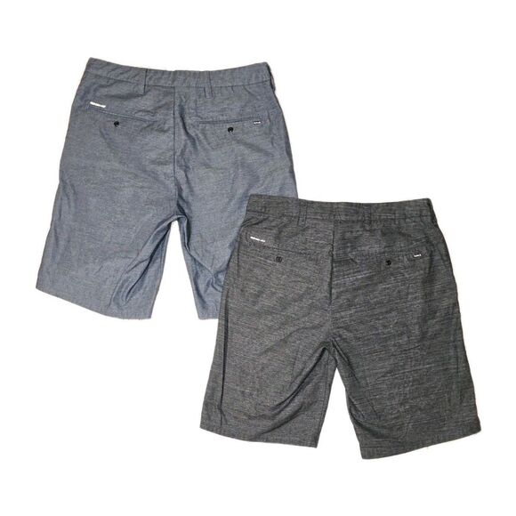 2 Pair Of Hurley Dri-FIT Breathe 21" Outseam Shorts Sz 32 Black & Obsidian - Picture 1 of 5